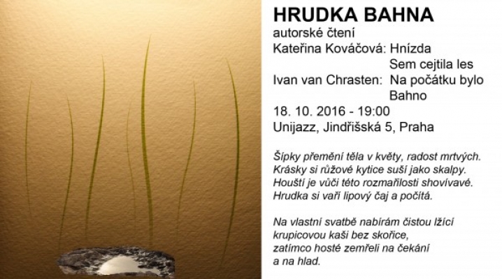 Obrázek pro Hrudka bahna - autorské čtení 18.10. v Unijazzu