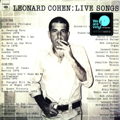 Obrázek pro Cohen Leonard - LIVE SONGS (LP)