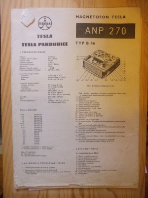 Obrázek pro Magnetofon Tesla ANP 270 Typ B 46
