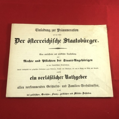 Obrázek pro Österreichische Staatsbürger - Einladung zur Pränumeration