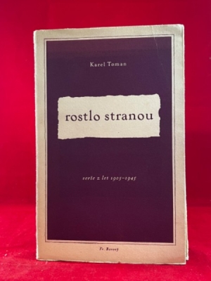 Obrázek pro Toman Karel - Rostlo stranou: Verše z let 1905-1945